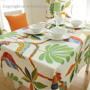 Tropical Summer Palm Flower Rectangle Square Round Oval Coffee Tablecloth Party,Wedding--Cotton Custom Pillow,Curtain Valance,GIFT For Him
