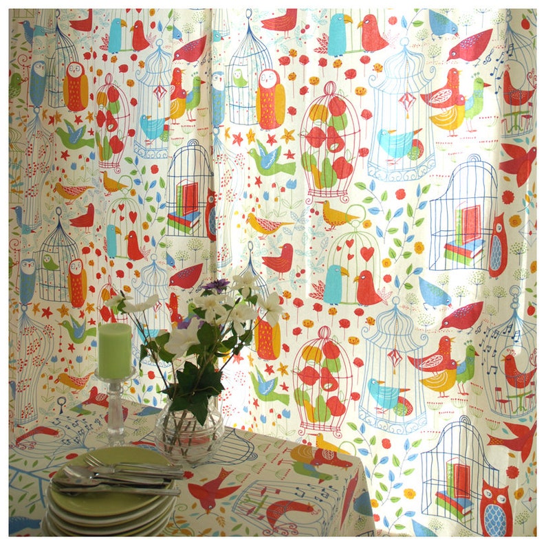 Window Curtain PanelWindow TreatmentCafe Curtain ValanceChildren PlayroomBathroom Shower CurtainNursery-Owl Birds Tree Flower,FREE GIFT