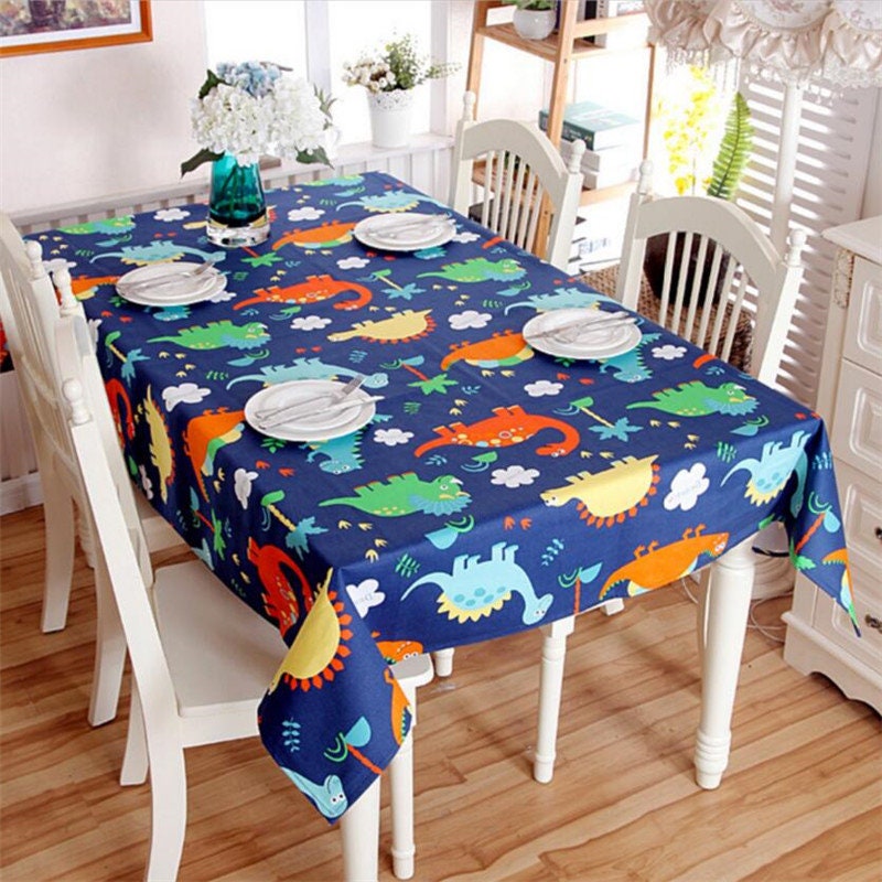 Tablecloth Cotton Dinosaur Palm Tree Rectangle Square Round Oval DiningPartyWeddingShower GiftShabby ChicCustom RunnerGET