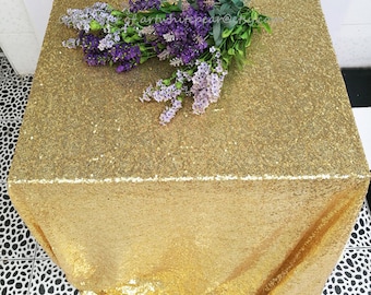 Light Gold Sequin Tablecloth,Wedding Glitz Overlay,Rectangle Round,Square,Party-Custom,23 colors,Table Runner,Photography Backdrop,FREE GIFT