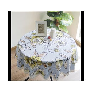 Floral Rectangle Square Lace Tablecloth,Round Oval Tablecloth,Washable Table Linens,Wedding Table Centerpiece,Xmas Thanksgiving Mom&#39;s Gift