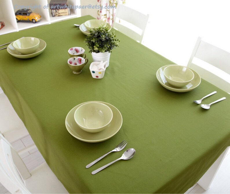 Tablecloth Solid Olive Green Rectangle Square Round Etsy