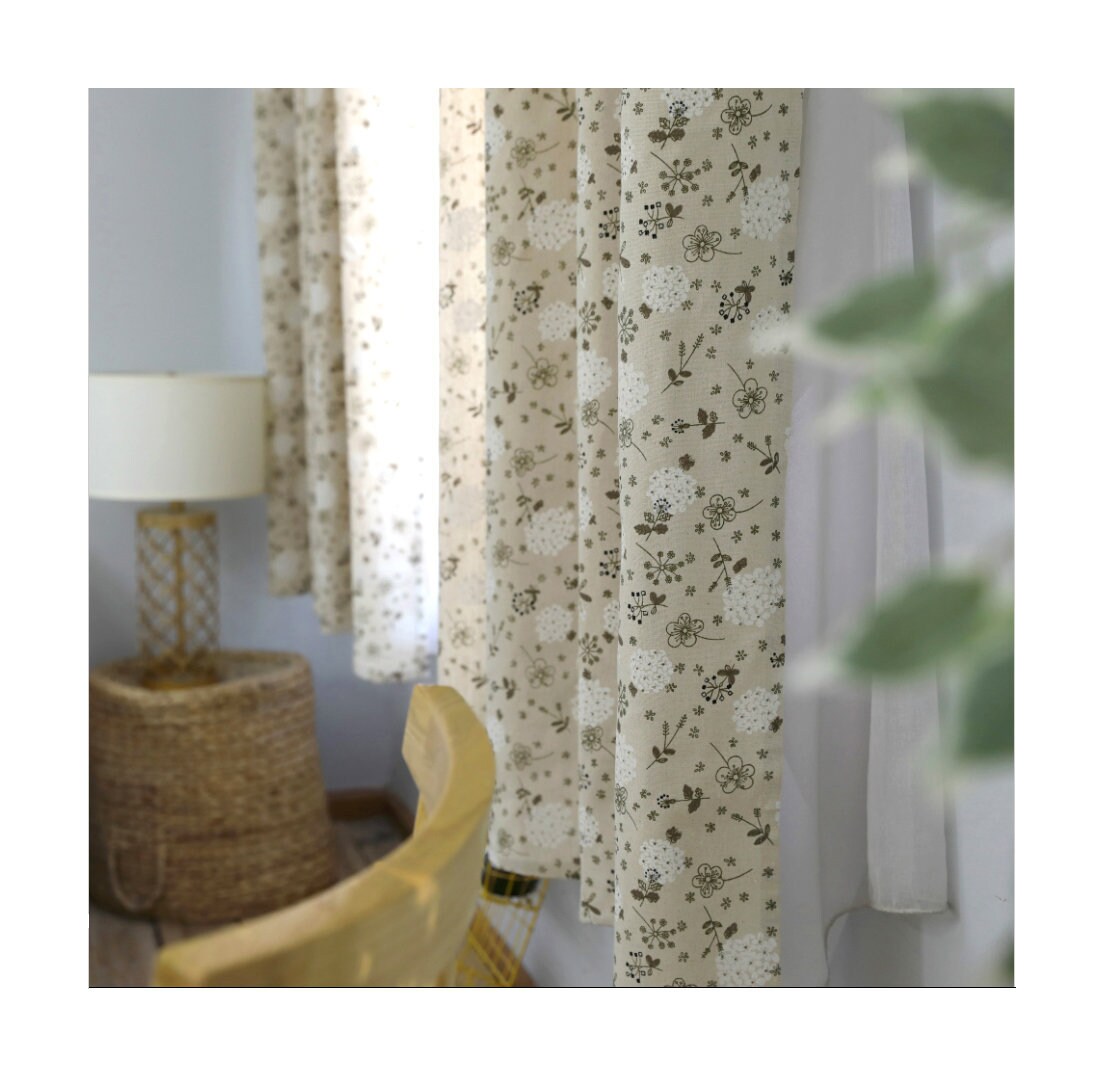 White Dandelion Flower Window Curtain Panel/window Drapes Etsy