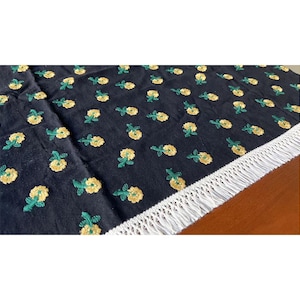 Daisy Embroidered Rectangle Square Linen Tablecloth,Round Oval Tablecloth,Wedding Table Linens,Housewarming Thanksgiving Shower Moving Gift
