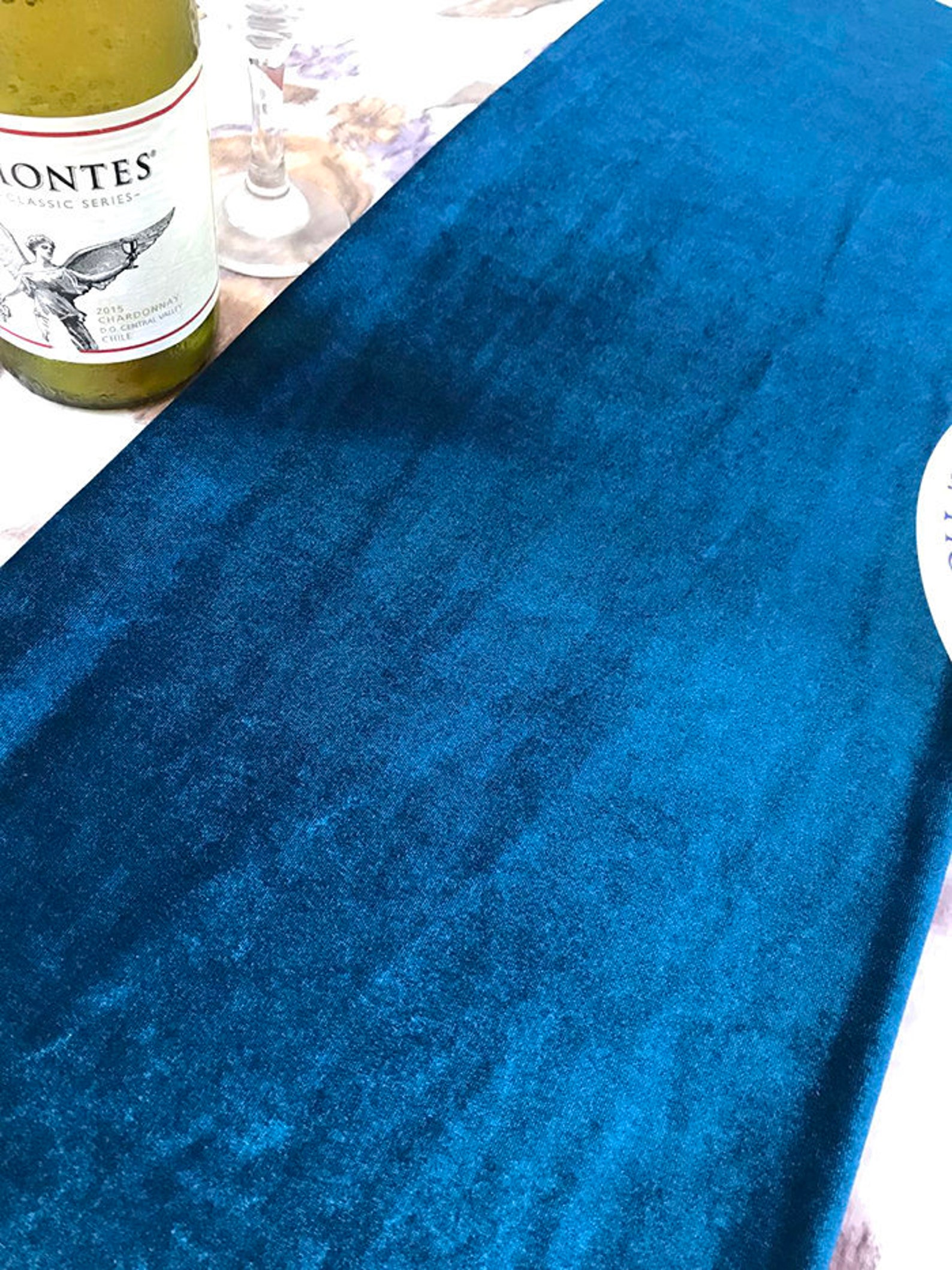 Velvet Table Runner Teal Blue Rectangle Square Round Oval Etsy