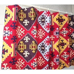 Cafe Curtain Window Valance/Window Treatment/Shower Curtains/Kid Nursery Window Decor/Living Room Drape,Birthday Gift---Geometric Rustic