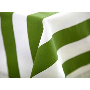 Green White Stripe Rectangle Square Round Oval Tablecloth Wedding Table Decor,Party Table Linens,Housewarming Birthday Gift--Custom Pillow