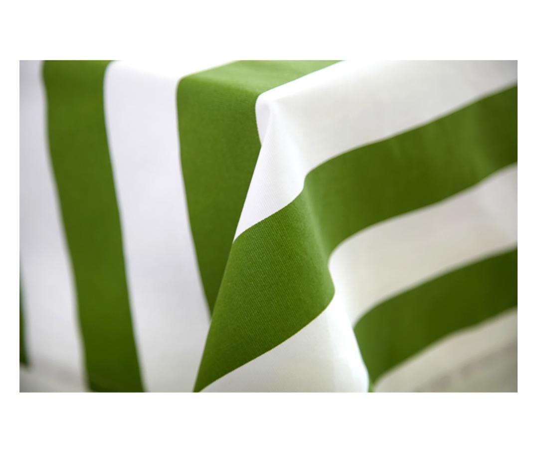 Green White Stripe Rectangle Square Round Oval Tablecloth Wedding Table Decor,Party Table Linens,Housewarming Birthday Gift--Custom Pillow