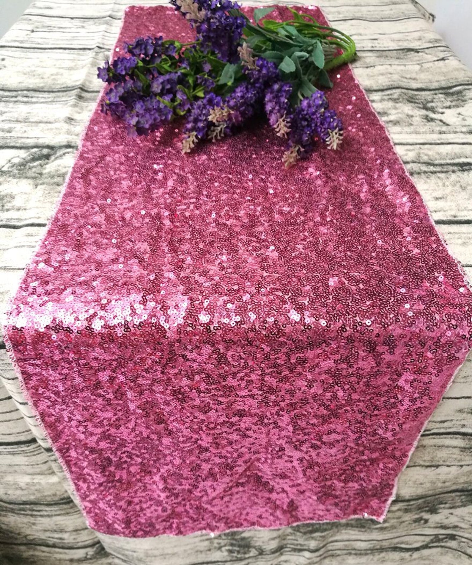Sequin Table Runner Rose Pink Glitz Partywedding Etsy