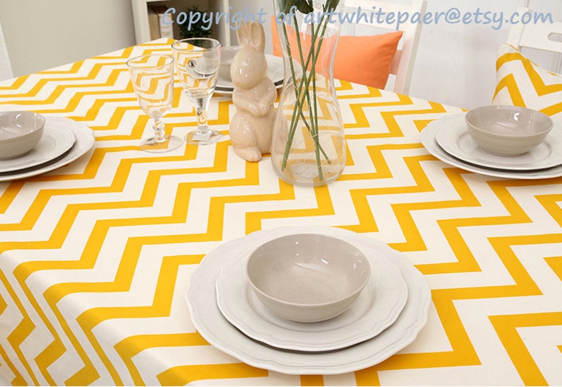 Coffee Table Runner Yellow Chevron Geometric Etsy