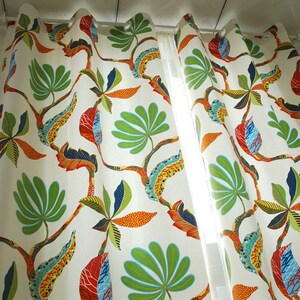 Rideaux à motifs de palmiers tropicaux pour salon/chambre, rideaux plissés, rideaux de douche, rideaux à pattes de fixation – Cantonnière sur mesure image 4