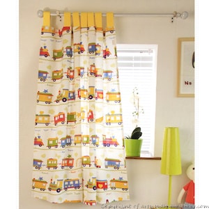 Curtains For Living Room/Kids Nursery,Children Playroom/Kitchen Cafe Curtain/Window Valance/Window Treatment/Bathroom Shower Curtain---Train