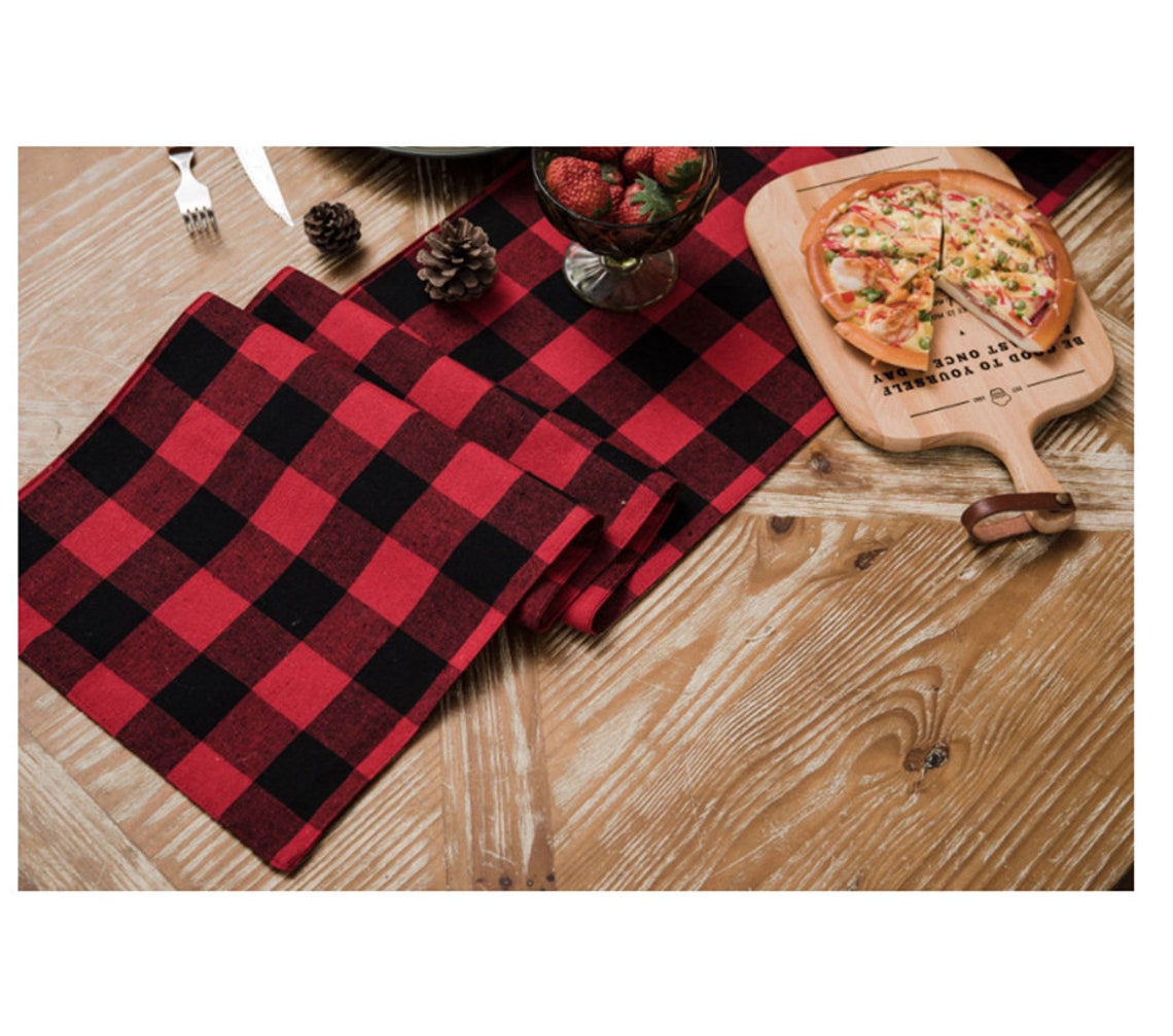 Buffalo Check Coffee Table Runner Placemats Christmas Etsy