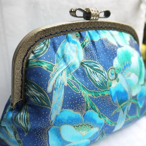 Bolsa Kisslock Navy Bird, bolsa de pulso, bolsa feminina, bolsa de maquiagem, bolsa de cosméticos, capa de telefone, presente de noivado, presente de madrinha, presente de aniversário para ela