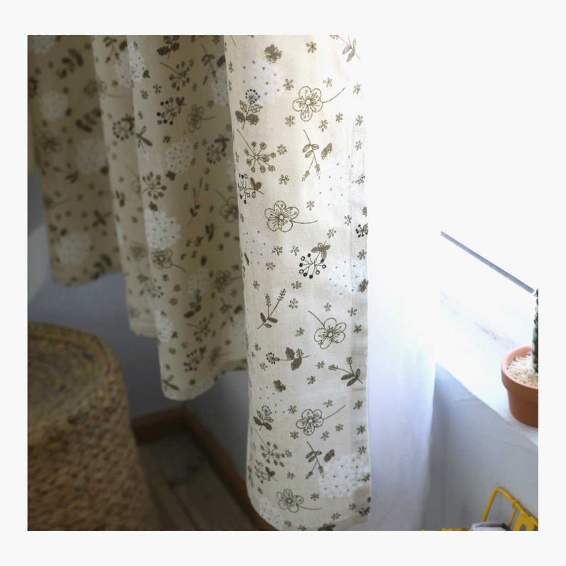 White Dandelion Flower Window Curtain Panel/window Drapes Etsy