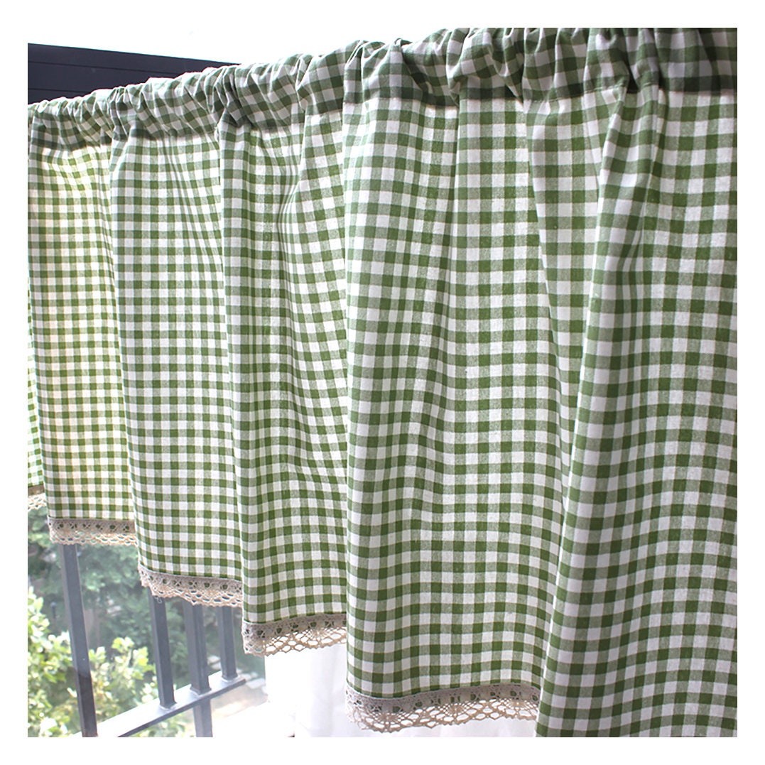 Sage Green Curtain Panels and Valance Etsy