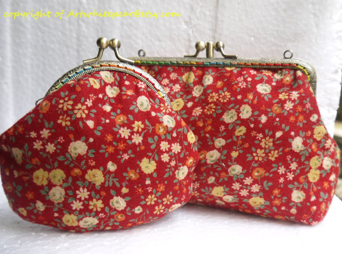 Sets Double Kiss Lock Frame Wristlet Bridesmaids Etsy