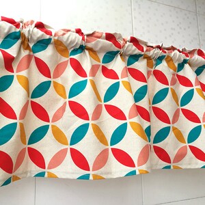 Cafe Curtain Window Valance/Window Treatment/Kids Nursery/Bedroom Window Curtain Drape/Bathroom Shower Curtain--Geometric Circle ,FREE GIFT