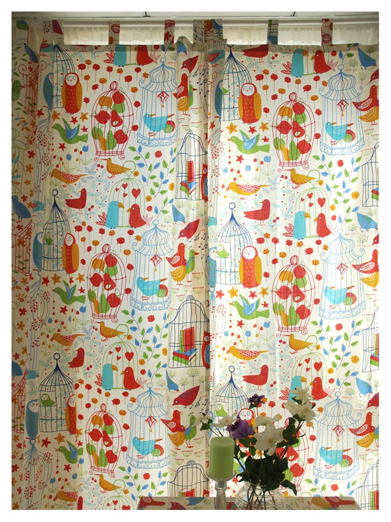 Window Curtain PanelWindow TreatmentCafe Curtain ValanceChildren PlayroomBathroom Shower CurtainNursery-Owl Birds Tree Flower,FREE GIFT