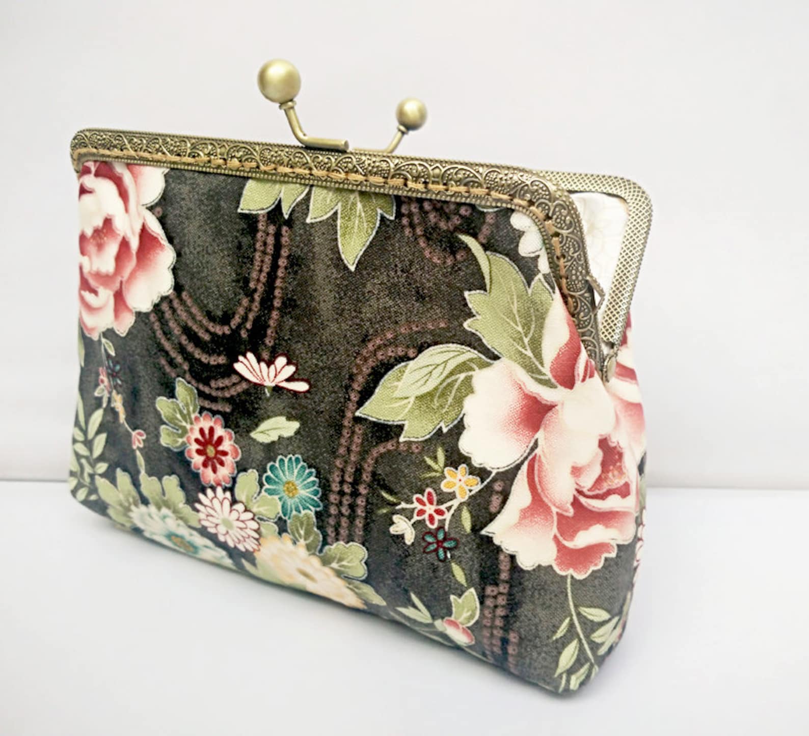 Kiss Lock Frame Women Wristlet Handbagbridesmaids Etsy