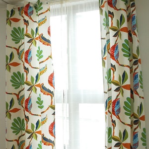 Rideaux à motifs de palmiers tropicaux pour salon/chambre, rideaux plissés, rideaux de douche, rideaux à pattes de fixation – Cantonnière sur mesure image 5
