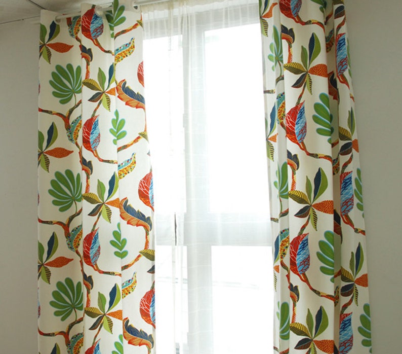 Rideaux à motifs de palmiers tropicaux pour salon/chambre, rideaux plissés, rideaux de douche, rideaux à pattes de fixation – Cantonnière sur mesure image 5