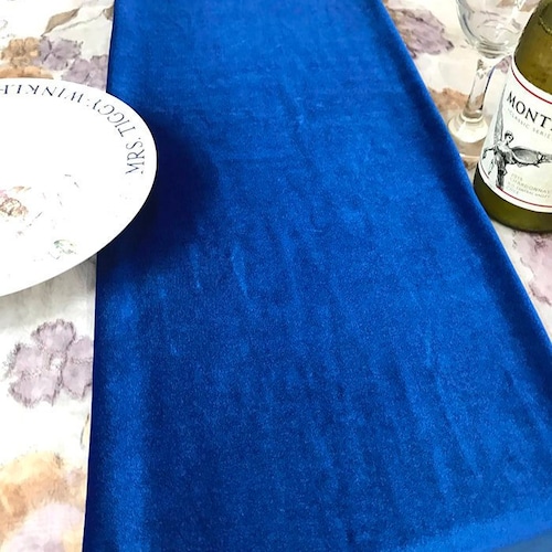 Chemin de table en velours bleu roi, fête, chemin de table de mariage sur la plage, douche, cadeau 13 couleurs, nappe rectangulaire carrée ronde ovale sur mesure