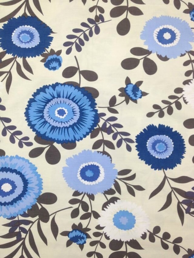 Rectangle Square Round Oval Coffee Tablecloth Navy Flower - Etsy