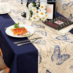 Corredor de mesa borboleta memória chuveiro festa, casamento, presente de aniversário-tamanho personalizado de algodão, toalha de mesa, fronha, guardanapos, cortinas de cortina disponíveis