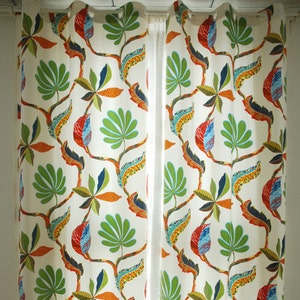 Rideaux à motifs de palmiers tropicaux pour salon/chambre, rideaux plissés, rideaux de douche, rideaux à pattes de fixation – Cantonnière sur mesure image 3