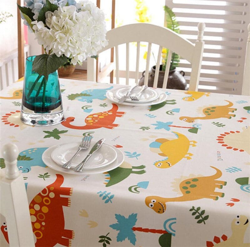Tablecloth Cotton Dinosaur Palm Tree Rectangle Square Round Oval DiningPartyWeddingShower GiftShabby ChicCustom RunnerGET