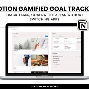 Gamified Notion Goal Tracker: Productivity & Life Planner (Digital Download)