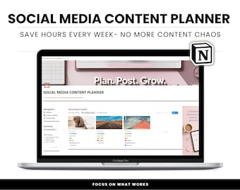 Notion Social Media Content Planner Template Digital Planner Content Notion Dashboard Template Bundle Solopreneur Dashboard Social Media