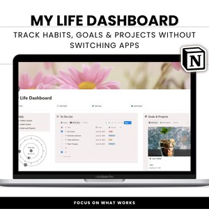 Notion Life Dashboard: Habit Tracker, Goal Setting, and Project Planner (Digital Download