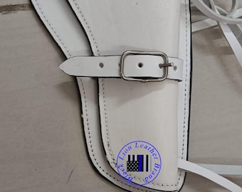 Coldre de revólver de couro feito à mão: ação de cowboy, calibre .22 a .45