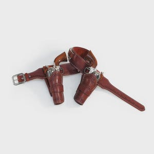 Coldre de couro para cartucho de cowboy, cinto de arma elegante, calibre .22, .32, .38, .357, .44, .45 e calibre 12