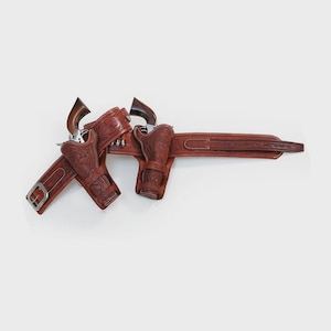 Coldre de couro para cartucho de cowboy, cinto de arma elegante, calibre .22, .32, .38, .357, .44, .45 e calibre 12