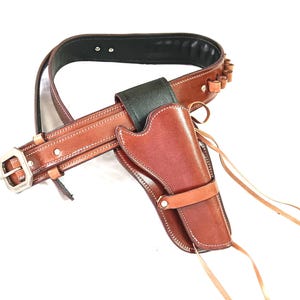 Coldre de cowboy em couro camurça, tipo cartucho, estilo gunbelt, calibre .22, .32, .38, .357, .44, .45 e calibre 12