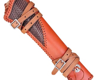 Handmade Western Mare's Leg Holster: 18" Hard Leather Scabbard