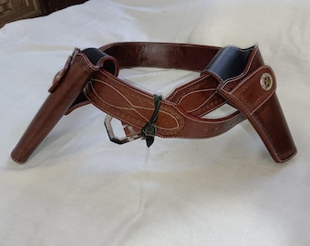 Ceinture De Chasse El Caballo Vintage - Nylon Et Cuir - Pour 25 Cartouches - Occasion Jamais Utilisée