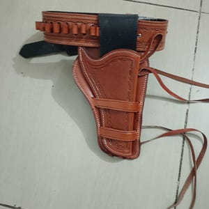 Western Leather Cartridge Belt Ammo Loops Revolver Holster Cover Colt Sass Rigs Cowboy Holster .22 .32 .357 .44 .38 .45By BlackLionLeather