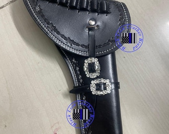 Coldre de couro artesanal estilo faroeste: Heritage Rough Rider, Colt SAA, Ruger