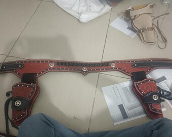 Cinturón de cartuchos Western Cowboy, munición, plataformas Saas .22, .357, .38, .44 y .45