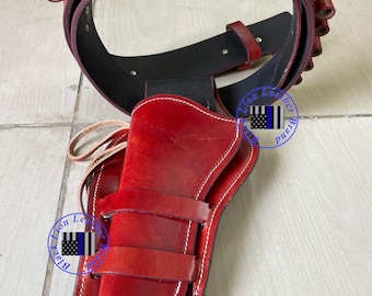 Handmade Leather Fast Draw Holster: Colt SAA, Ruger Vaquero