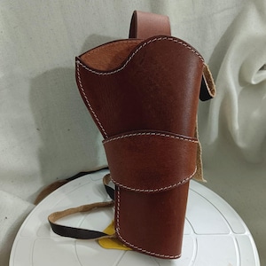 Met de hand bewerkte leren revolverholster: cowboyactie, kaliber 0,22 tot 0,45