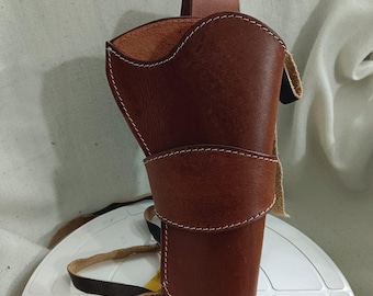 Handbearbetat läderhölster för revolver: Cowboy Action, kaliber .22 till .45