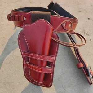 Western Leather Cartridge Belt Ammo Loops Revolver Holster Cover Colt Sass Rigs Cowboy Holster .22 .32 .357 .44 .38 .45By BlackLionLeather