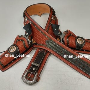 Handmade Cowboy gunbelt, bullet loop, ammo belt, for .22, .38, .357, .44, and .45, western gunbelt with holster By BlackLionLeather