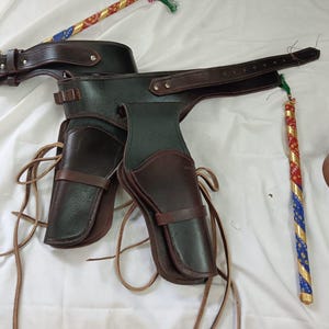 Cowboy Action Saas Rig Western Cartridge Belt with holster Ammo Holder .22 .38 .357 .44 .45 & 12 Guage By BlackLionLeather