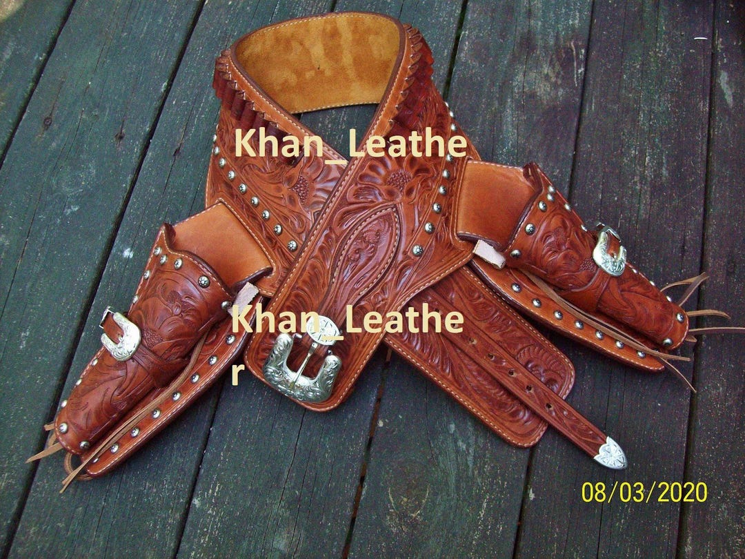 Texas Ranger Inspired Leather Rig Double Holsters Western Style With ...